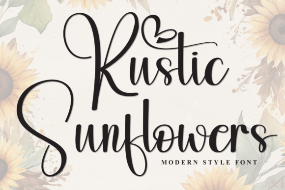 Rustic Sunflowers: A Stylish Script Font for Web Design